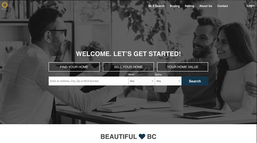 portfolio example BC Real Estate website Screenshot
